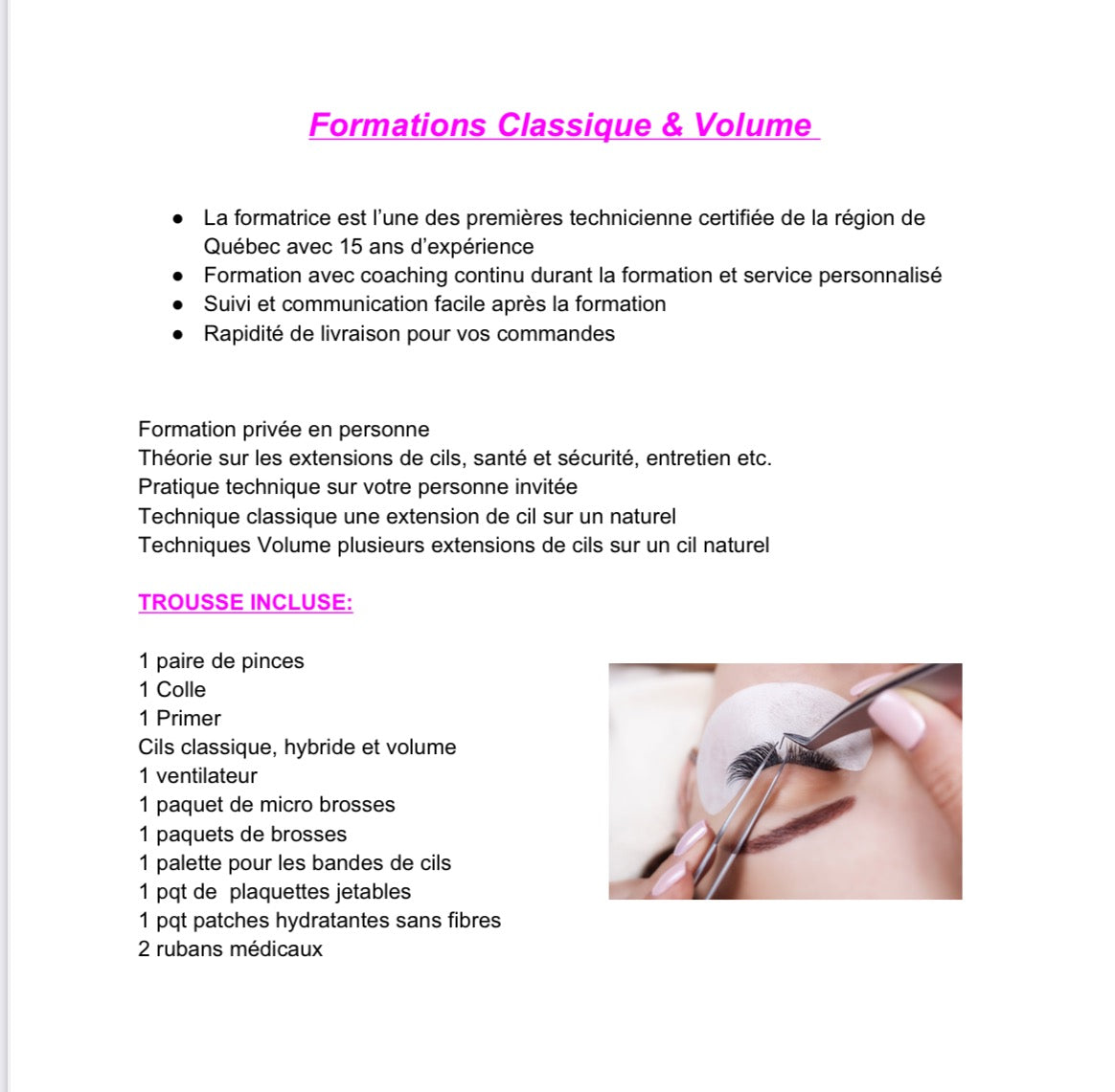 Formation Classique et Volume