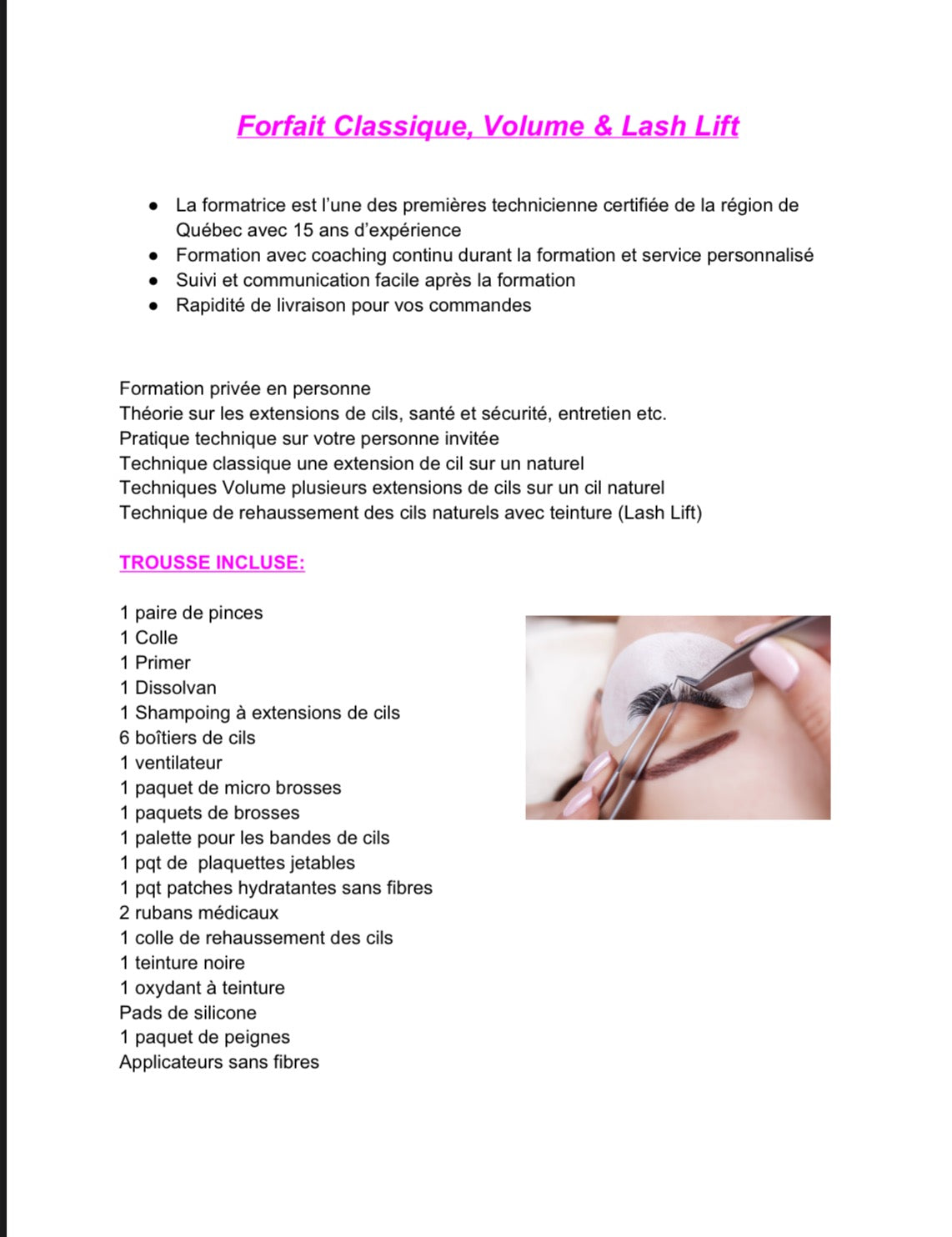 Formation Classique, Volume & Lash Lift